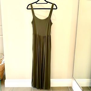 Nordstrom Wide Leg Crop Olive Sleeveless Jumpsuit